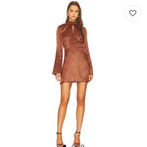 House of Harlow x Revolve Mini Dress - Brown Satin